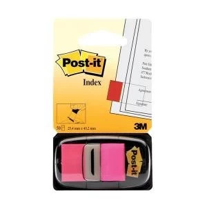 Post it 25mm Index Flags Bright Pink 12 x 50 Flags 680 21