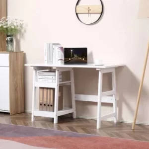 Florence Compact Computer Desk with Open Storage, White