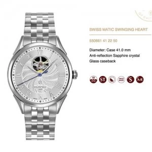 Roamer Mens Swiss Matic Swinging Heart Stainless Steel Watch - 550661 41 22 50