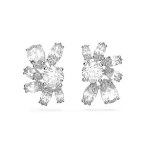 Gema Stud Flower White Rhodium Plated Earrings 5644679