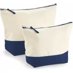 Dipped Base Canvas Accessory Bag (Pack of 2) (L) (Natural/Navy) - Westford Mill