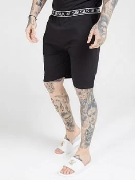 Siksilk Loose Fit Jersey Shorts, Black, Size 2XL, Men