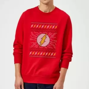 DC Flash Knit Christmas Jumper - Red - L