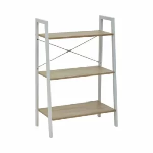 Interiors by PH 3 Tier Ladder Shelving Unit with Metal Frame, white