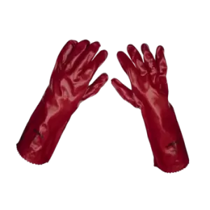 Worksafe Red PVC Gauntlets 450mm - Pack of 12 Pairs - 9114.12