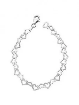 The Love Silver Collection Sterling Silver Diamond Cut Heart Bracelet