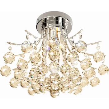 3 Lights Mordern Style Ceiling Chandelier Pendant Crystal Light w/ Transparent K9 Crystal Droplets D40 X 28H (CM) - Homcom