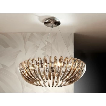 Schuller Ariadna - 12 Light Dimmable Crystal Ceiling Pendant with Remote Control Chrome, champagne, G9