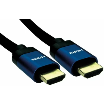 16-1750 0.5m 8K HDMI 28AWG Blue Hood Black Braided Cable - Truconnect
