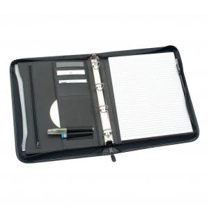 5 Star A4 Zipped Conference 4 Ring Binder Capacity 25mm Black
