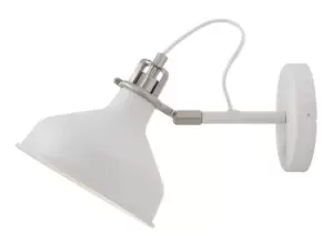Adjustable Dome Wall Lamp Switched, 1 x E27, Sand White, Satin Nickel, White