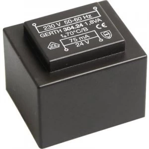PCB mount transformer 1 x 230 V 1 x 18 V AC 1.80 VA 100 mA