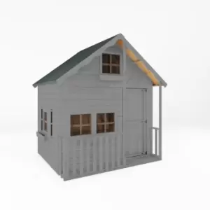 Country Living 7ft x 5ft Premium Sandon Double Storey Playhouse with Veranda Painted + Installation - Thorpe Towers Grey