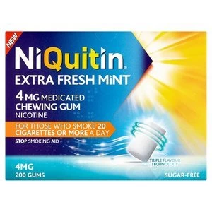 NiQuitin Extra Fresh Mint 4mg Medicated Chewing Gum 200 Gums