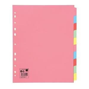 5 Star Subject Dividers Multipunched Manilla Board 10 Part Extra Wide A4 Assorted