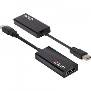 club3D DisplayPort / HDMI Adapter [1x Mini DisplayPort plug - 1x HDMI socket] Black 15.00 cm