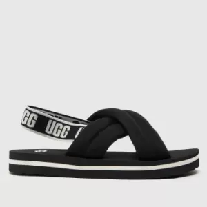 UGG Black & White Everlee Junior Sandals