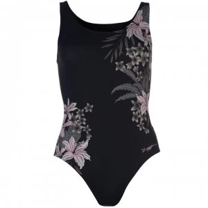 Zoggs Soft Nature Scoopback Swimsuit Ladies - Black/Multi