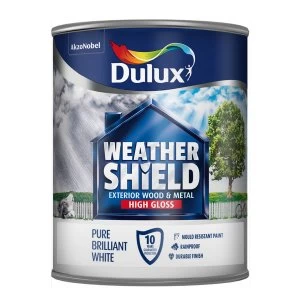 Dulux Weathershield Exterior Pure Brilliant White High Gloss Paint 750ml