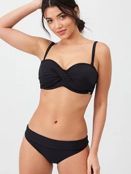 Panache Anya Riva Twist Bandeau Bikini Top - Black, Size 36F, Women