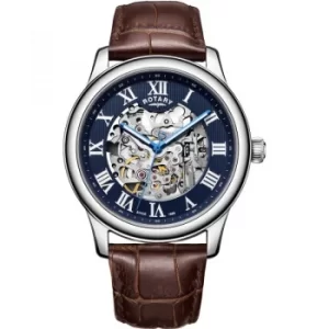 Mens Rotary Exclusive Skeleton Automatic Watch