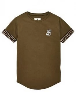 Illusive London Boys Tech Short Sleeve T-Shirt - Khaki, Size 9-10 Years