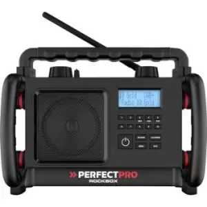 PerfectPro ROCKBOX Workplace radio DAB+, FM AUX, Bluetooth, FM shockproof Black