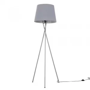 Camden Grey Tripod Floor Lamp with XL Grey Aspen Shade