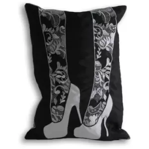 Riva Home Goody 2 Shoes Cushion Cover (35x50cm) (Black) - Black