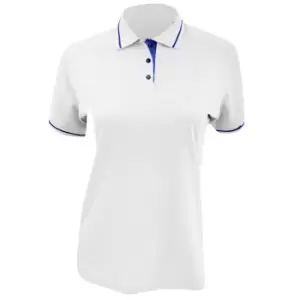 Kustom Kit Ladies St. Mellion Short Sleeve Polo Shirt (8 UK) (White/Navy)