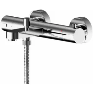 Arvan Wall Mounted Thermostatic Bath Shower Mixer Tap - Chrome - Nuie