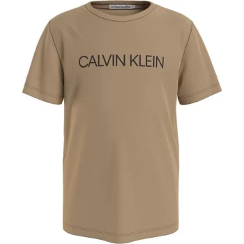 Calvin Klein Boys Institution T Shirt - Tawny Sand AB0