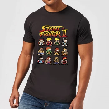 Street Fighter 2 Pixel Characters Mens T-Shirt - Black - 3XL - Black