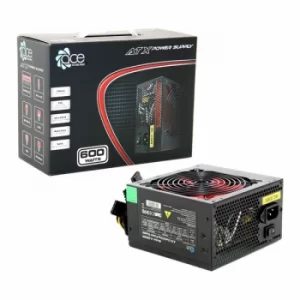 ACE 600W BR PSU with 12cm Red Fan and PFC (Black)