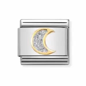 Nomination Classic Gold Moon with Glitter Charm