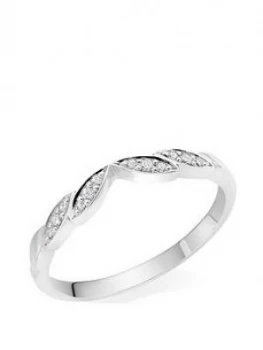 Beaverbrooks 18Ct White Gold Diamond Shaped Wedding Ring