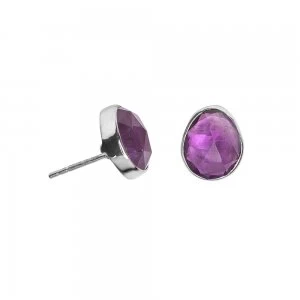 Juvi Designs Sterling silver boho oval stud Purple