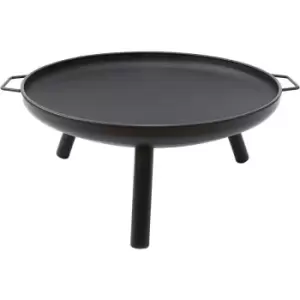 Schallen - Durable Metal 60cm Round Garden Camping Patio Outdoor Heating, Wood Coal and Carcoal Burning Burner Fire Pit Bowl 3 Leg Base with Carry