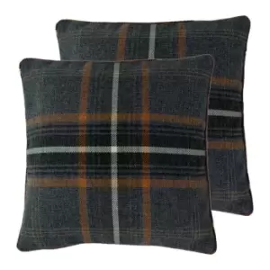 Paoletti Aviemore Twin Pack Polyester Filled Cushions Rust