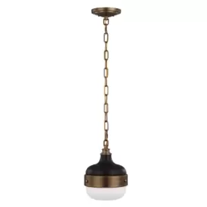 1 Bulb Ceiling Pendant Light Fitting Dark Antique Brass Matte Black LED E27 75W