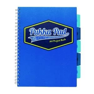 Pukka Pad Vision Wirebound Project Book A4 Blue Pack of 3 8610-VIS
