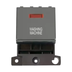 Click Scolmore MiniGrid 20A Double-Pole Ingot & Neon Washing Machine Switch Black Nickel - MD023BN-WM