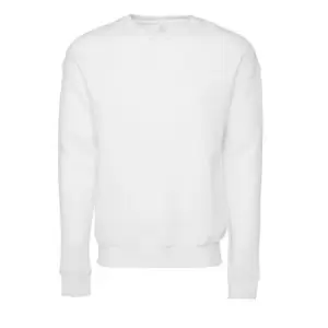 Bella + Canvas Unisex Adult Sponge Fleece Drop Shoulder Sweatshirt (S) (DTG White)