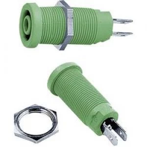 Safety jack socket Socket vertical vertical Pin diameter 4mm Green