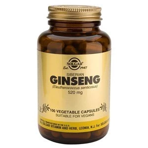 Solgar Siberian Ginseng 520 mg Vegetable Capsules 100 Veg Caps