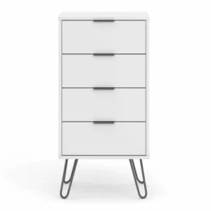 Augusta 4 Drawer Narrow Chest of Drawers White