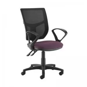 Altino 2 lever high mesh back operators chair with fixed arms -
