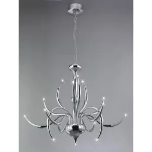 Diyas - Llamas pendant lamp 15 Bulbs polished chrome