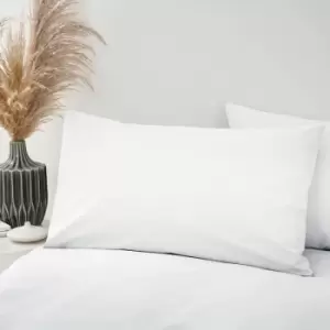 Bianca 100% Organic Cotton 200 Thread Count Standard Pillow Cases, Chalk White, Pair