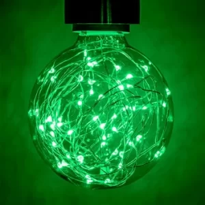 Prolite Globe LED Light Bulb G95 E27 1.7W Green Star Effect Funky Filaments